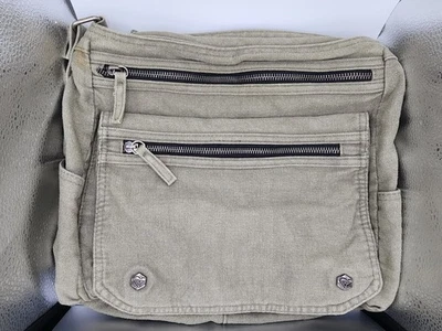 Roxy - 90s Y2K - Womens - Canvas Messenger Bag Shoulder Purse- Cotton-  Boho - Image 1 of 4