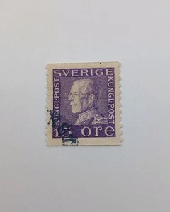 SWEDEN 15 Ore King Gustav V Stamp 1921 Sverige - Picture 1 of 2