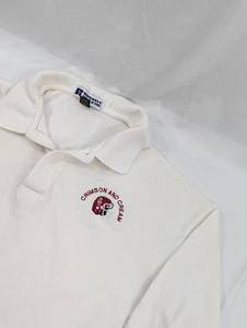 Vintage Russell Athletic NCAA Polo Oklahoma Sooners purpurrot und cremefarben Large - Bild 1 von 8