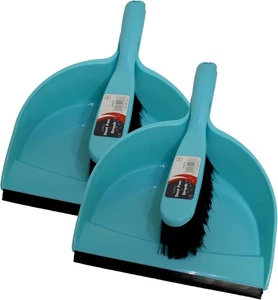 Blue Dustpan and Brush Sets 2 Pack, Portable Cleaning Brush and Dustpan-Durable - Picture 1 of 6