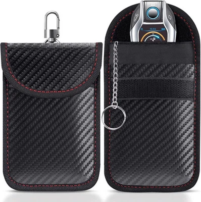 2x Auto Schlüsseltasche Keyless Go Diebstahlschutz RFID Blocker Etui Hülle - Bild 1 von 4