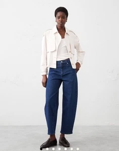 NWT Banana Republic Women Slim High Rise Ankle Barrel Jeans Dark Wash 26/2 - Picture 1 of 2