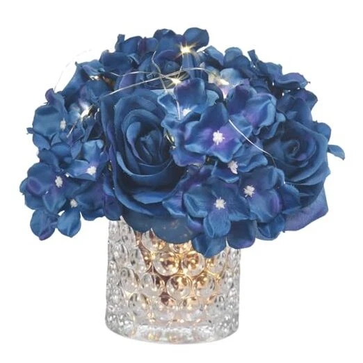 Cuenco De Cristal Tejido Pintado A Mano - Azul - Para Ensaladas Y Frutas - Decoración Mesa 25x8x7cm