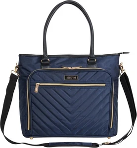 Kenneth Cole REACTION Chelsea Quilted Chevron 15" Laptop & Tablet Navy - Picture 1 of 9