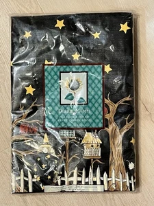 Debbie Mumm Halloween Vinyl Tablecloth Frankie & Broomhilda Round 60” NEW - Picture 1 of 8