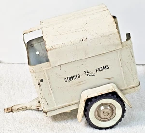 VTG 1960s Structo Farms Pressed-Steel Horse / Livestock Trailer • White - USA - Picture 1 of 9