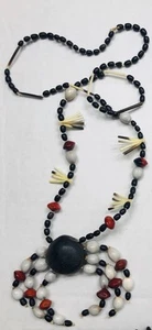 Vintage Ecuadorian Rain Forest Hand Crafted Seed Beaded Tribal Necklace - Picture 1 of 1