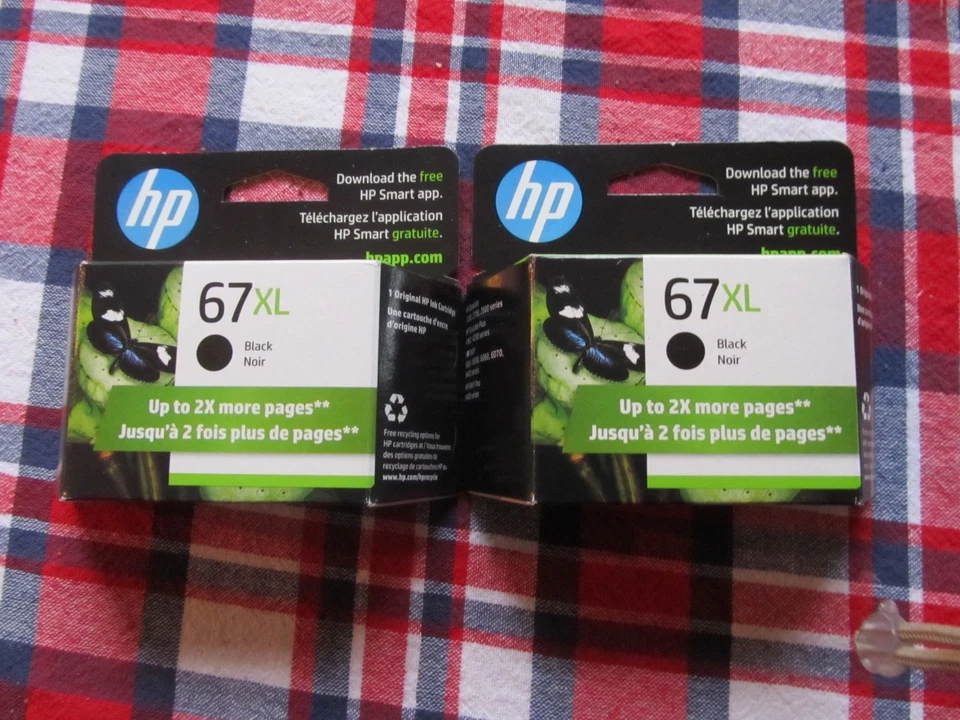 2 x HP 67XL Black Ink Cartridge Original OEM Genuine New Sealed JUNE 2027 - Image 1 of 1