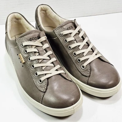 Zapatillas Ecco para mujer suaves 7 gris topo talla 5,0 M cuero con cordones 43023302375 Foto 1 de 4
