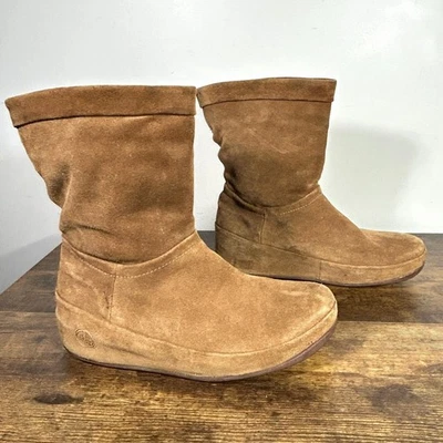 ЖЕНСКИЕ коричневые замшевые кожаные сапоги FITFLOP США 6 ЕС 37 без застежек - Изображение 1 из 4