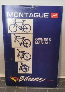 MONTAGUE Folding Mountain Bike Bicycle Owner's Manual BI-FRAME USA Book MAINE - Picture 1 of 18