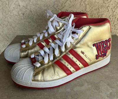 Raro Adidas 2008 NBA All Star West Dorado Rojo Blanco Zapatos de Baloncesto Talla 11 1/2 Foto 1 de 4