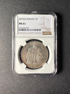 France silver 5 francs 1873 A uncirculated NGC MS61