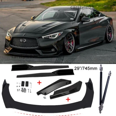 For Infiniti Q60 Q70 Car Front&Rear Bumper Lip Splitter Side Skirts Strut Rods Foto 1 de 4