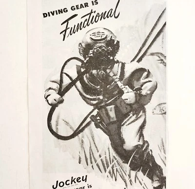 1947 Coopers Jockey Underwear Publicidade Mergulhador em Mar Profundo Kenosha DWWW4 - Imagem 1 de 2