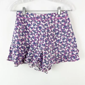 Anthropologie Purple Floral Shorts Size XS Ett:twa Linen Blend High Rise Boho - Picture 1 of 6