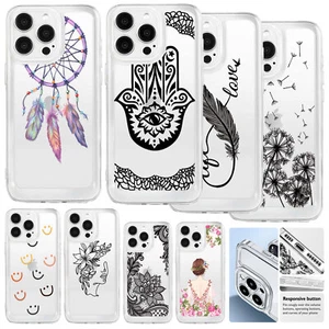 Chic Printed Phone Case For iPhone 16 15 14 13 12 Pro Max XS Soft Silicone Cover - Picture 1 of 55