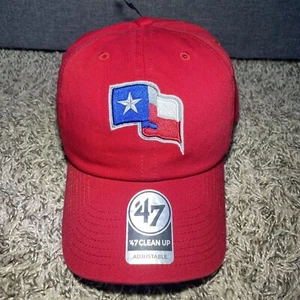 '47 Brand Texas Rangers MLB Red Texas Flag Logo Clean Up Adjustable Dad Hat Cap - Picture 1 of 6