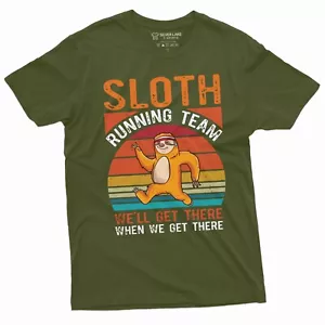 Sloth Running Team lustiges Faultier T-Shirt Laufen Läufer Joggen Marathon T-Shirt - Bild 1 von 9