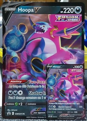 Hoopa V Rule SWSH176 Black Star Promo Jumbo & Reg Pokémon Cards  - Image 1 of 4