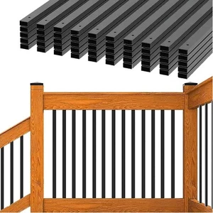61 Pack 32.25” Deck Balusters,Thicker Black Hollow Rectangle Metal Baluste - Picture 1 of 8