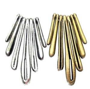Fan Pendant Focal Beads Silver Brass 59mm 1ct (7 piece set) - Picture 1 of 6
