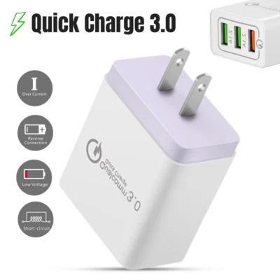 QC 3.0 Fast Quick USB Wall Charger Power Charging Adapter for iPhone X 6 7S Plus - Image 1 of 4