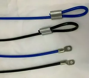 Cavo in acciaio con occhielli fune metallica morsetti a pressione 2 x passanti PVC rivestito fune metallica - Foto 1 di 5