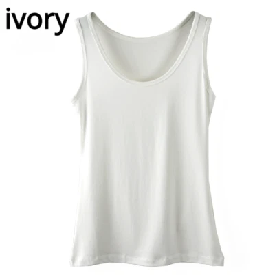 Women Sleeveless Tank Top Cami Bottoming Shirt Vest Undershirt Wide Strap Summer - Image 1 of 4