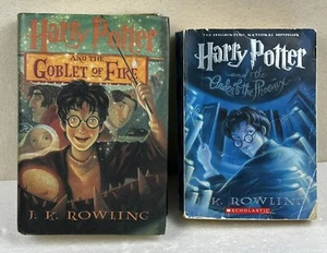 2 Harry Potter Books by J.K. Rowling The Goblet of Fire/The Order of the Phoenix - Picture 1 of 3