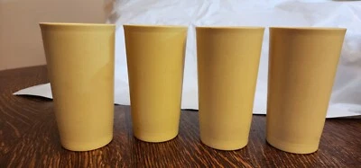 Lot Of 4 Vintage Tupperware 5.25” Tumblers Yellow Gold 12 oz  - Image 1 of 4
