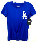 NEW Los Angeles LA Dodgers New Era Short Sleeve Twist Knot Front Blue Womens S