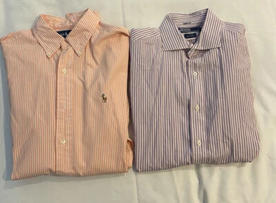 Camisas Ralph Lauren Estate/Clásicas con botones para hombre 2 piezas 15 y 1/2-33/34 a rayas Foto 1 de 4