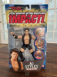 TNA Impact AJ Styles Black Outfit Figura Toybiz 2005 - Imagen 1 de 6
