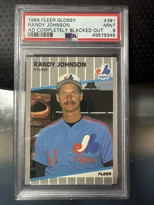 1989 Fleer Glossy Randy Johnson (RC) (HOF) #381 PSA 9 - Image 1 of 2