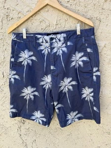 REPLAY Men’s Blue Palm Tropical Beach Cotton Blend Shorts Size 32 Nice! - Picture 1 of 11