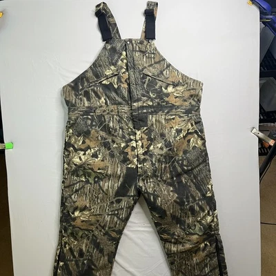 Vintage Mossy Oak Hunting Bib Overalls Mens 2X-Large Reg Tree Camo Insulated USA - Image 1 of 4