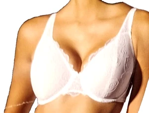 SEXY!!! BALI SUJETADOR CON AROS COPAS FORRADAS BORDADAS TRANSPARENTES BLANCO 40F 40DDD NUEVO SIN ETIQUETAS - Imagen 1 de 3