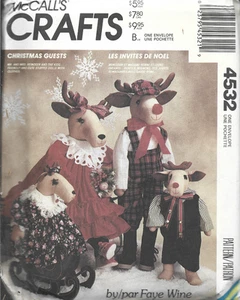 McCall's Crafts #4532-Reindeer Stuffed Dolls & Clothes-Large & Small Boy & Girl - Picture 1 of 1