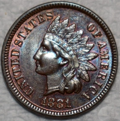 Uncirculated 1881 Indian Head Cent, Attractively Toned specimen. - Image 1 of 2