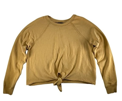 Abercrombie & Fitch Pullover Cuello Redondo Corbata Frontal Sudadera Polar Top Mostaza L Foto 1 de 4