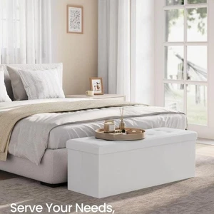 Storage Ottoman Chest Toy Box Window Seat Coffee Table Footstool Shoe Bench Unit - Picture 1 of 4