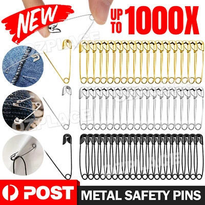 50-1000pcs Small Metal Safety Pins Craft Sewing Hat Knit Quilt Work Nickel AU - image 1 of 4