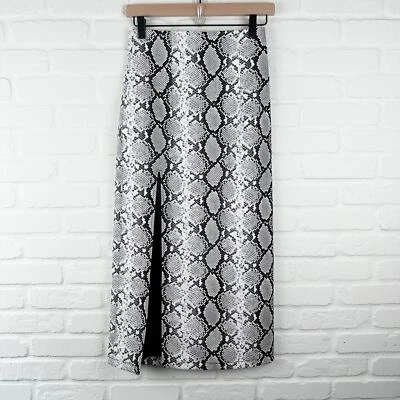 TopShop Falda Midi Estampado Serpiente Imitación Cuero Abertura Frontal Lápiz Recto 4 Foto 1 de 4