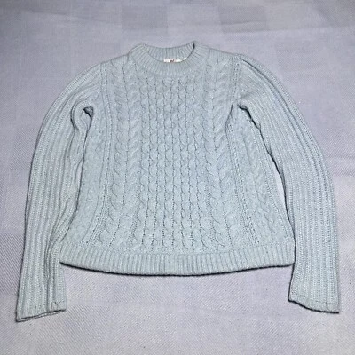 Suéter tejido con cable Vineyard Vines azul claro lana cachemir pescador para mujer XS Foto 1 de 4