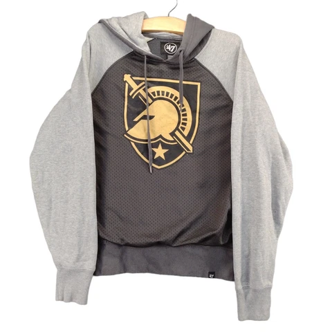 47 Brand Army West Point Black Knights NCAA Hoodie Size Medium Black Gray Logo Cover