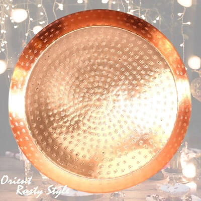 ORIENTALISCHE DEKOSCHALE RUSTY STYLE Ø 35 cm KUPFER GOLD | Deko Tablett Schale - Bild 1 von 4