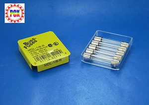 Box mit 5 Buss Sicherungen - MDL-1/8-R, 1/8 Ampere Zeitverzögerung (aka Slow Blow) - Bild 1 von 2