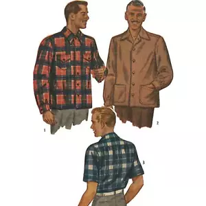 Camisa de doble yugo para hombre con patrón de la década de 1940 - Imagen 1 de 1