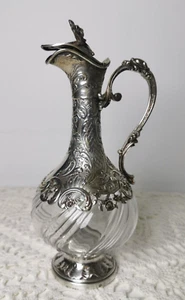 Caraffa /decanter in cristallo argentato Minerva francese H 23cm - Picture 1 of 6